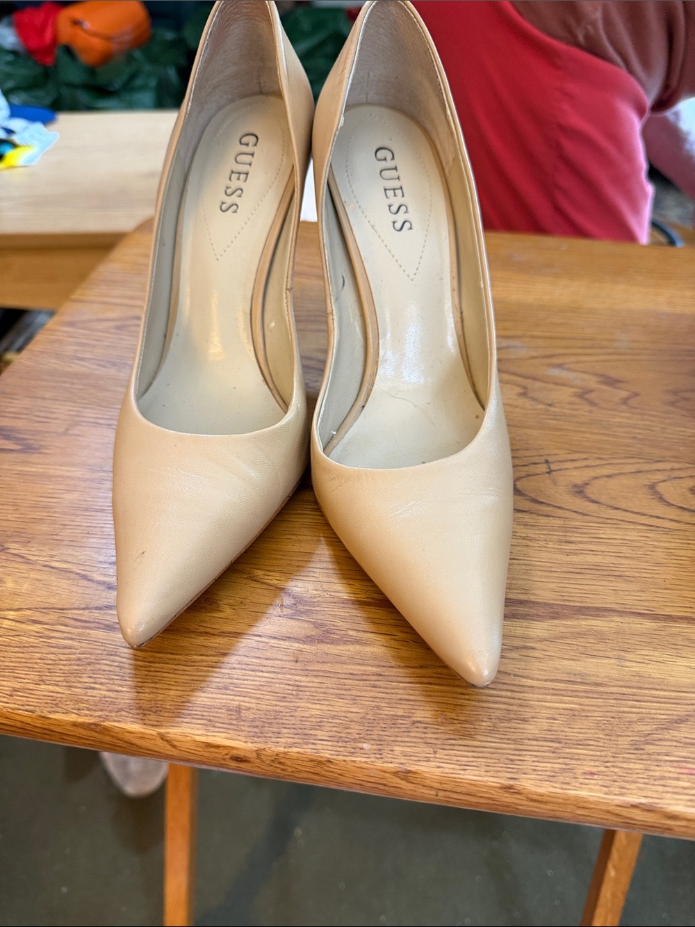 GUESS Beige Pointed-Toe Stiletto Pumps